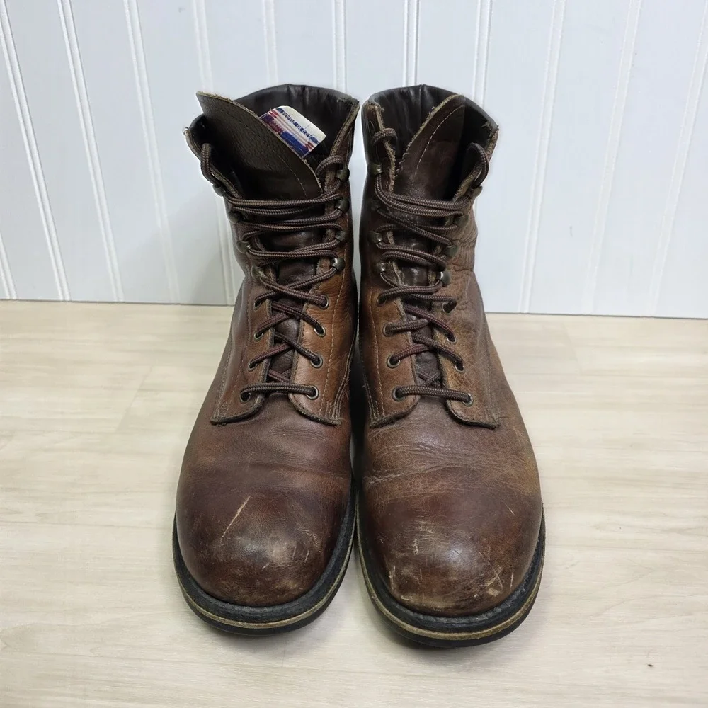 Foot-So-Port Boots Brown Leather Ankle Lace Up Men's‎ Size 8